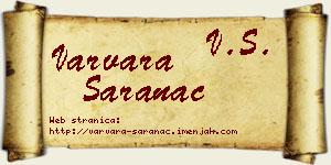 Varvara Šaranac vizit kartica